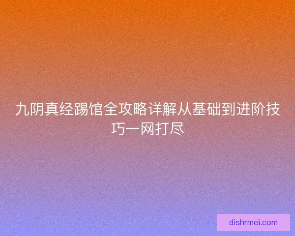 九阴真经踢馆全攻略详解从基础到进阶技巧一网打尽