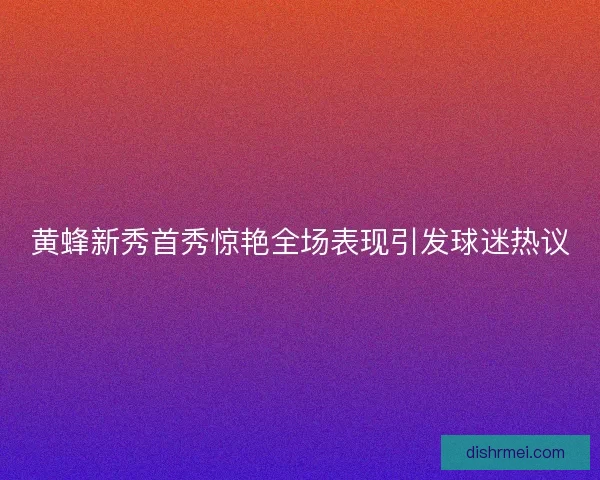 黄蜂新秀首秀惊艳全场表现引发球迷热议
